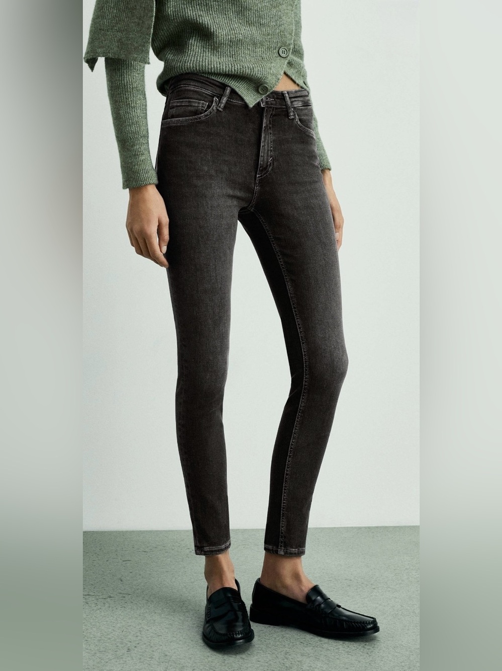 Mango High Rise Stretch straight Jeans